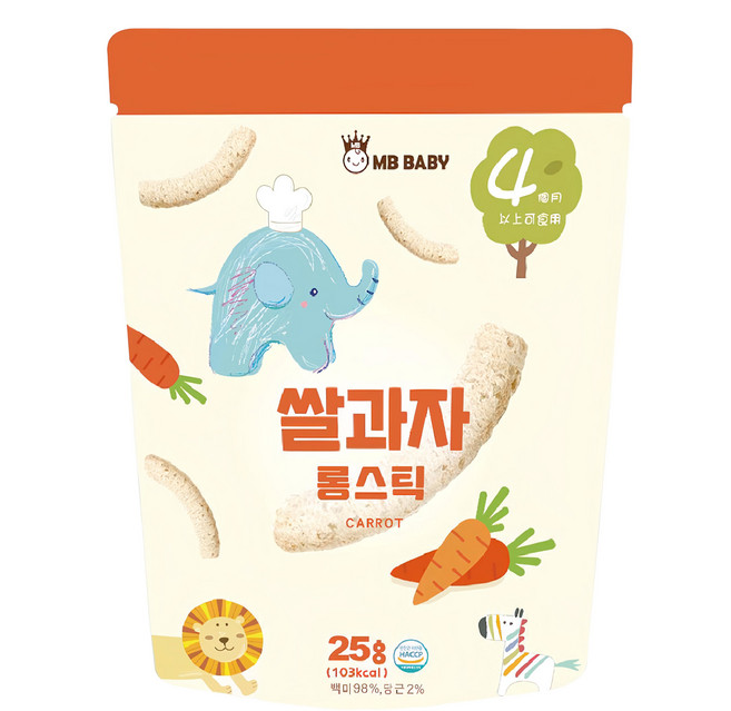 MB BABY 萌寶寶 米棒, 胡蘿蔔, 25g, 1包