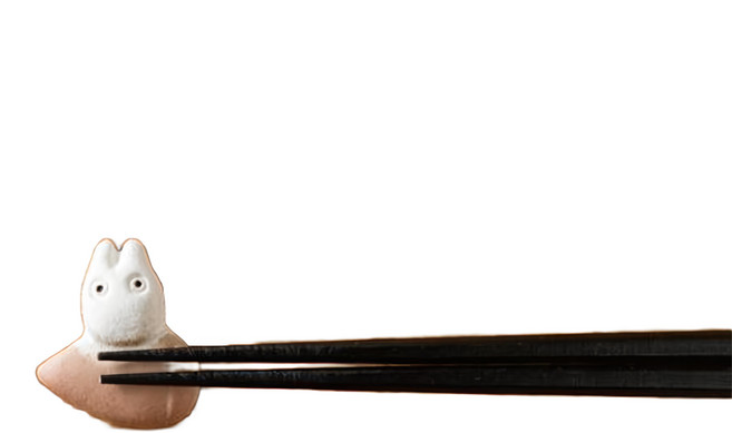 STUDIO GHIBLI 吉卜力 TOTORO 龍貓 信樂燒 粗陶 筷架 日本製造, 小龍貓 白色, 1個