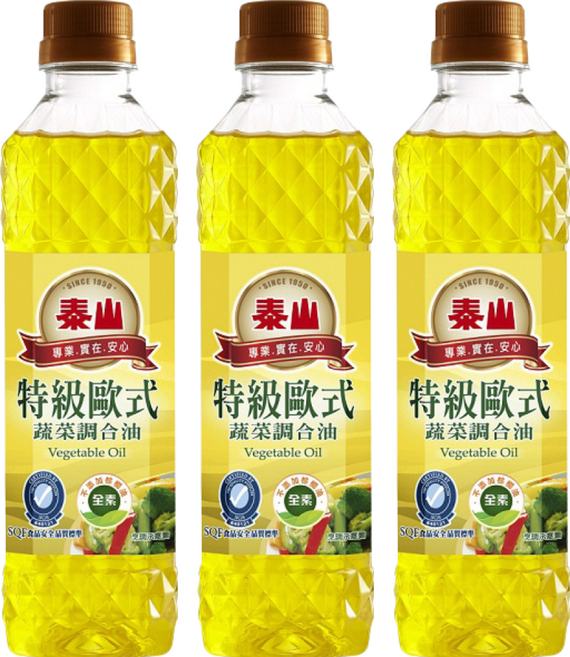 TAISUN 泰山 特級歐式蔬菜調合油, 500ml, 3瓶