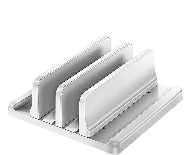 筆電散熱立架 收納架 雙槽型, 白色, 1個