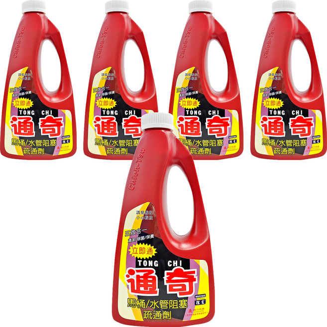 通奇 馬桶/水管阻塞疏通劑, 1L, 5瓶