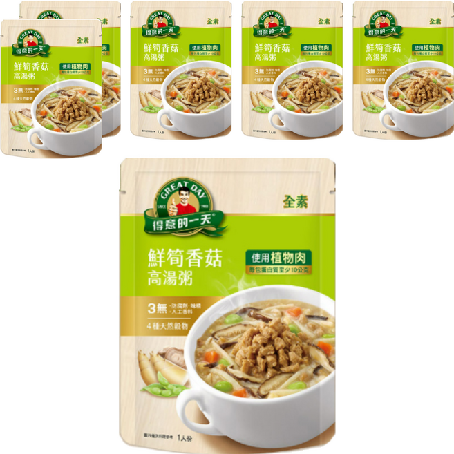 得意的一天 鮮筍香菇高湯粥, 320g, 6包
