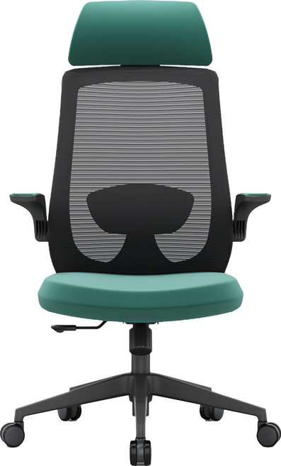 DEPE CHA56 黑框墨綠 人體工學設計 透氣網布 可調節頭枕 學生辦公椅