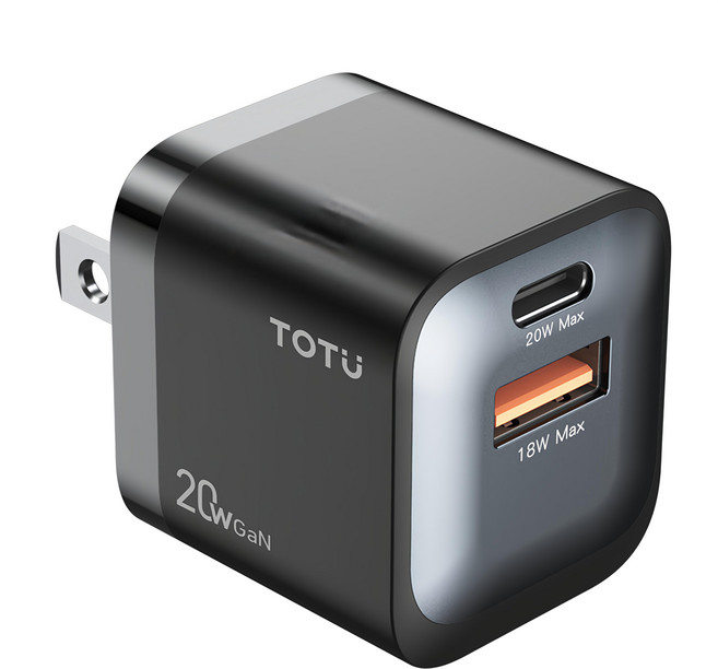 TOTU 拓途 Racing系列 20W 2 Port 充電器 PD + QC GaN Technology 黑色