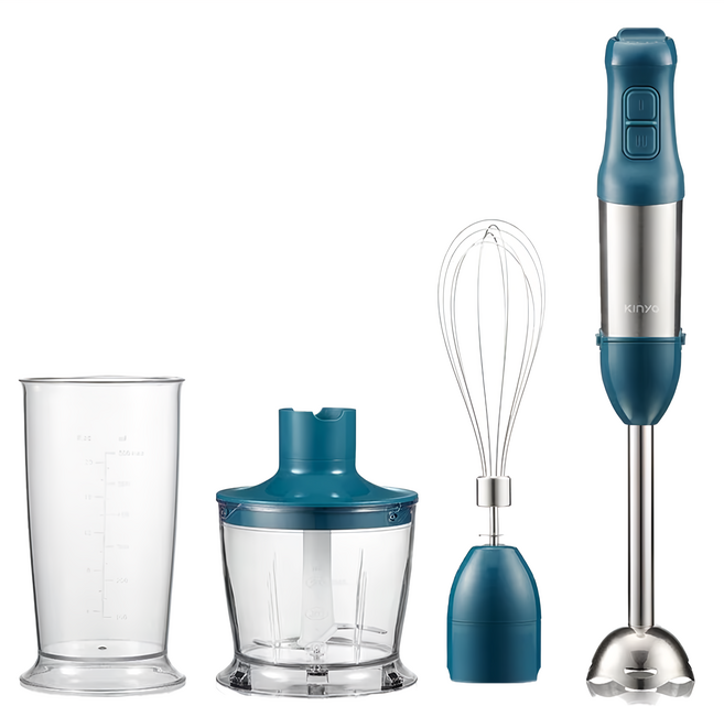 Kinyo 多功能變速調理棒4件組 攪拌棒 + 調理杯 + 打蛋器 + 切碎盆 52 x 52 x 211mm 原廠保固, JC-35