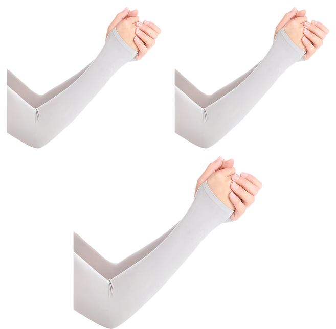 Amiss 機能感 台灣製防曬涼感袖套 UPF50+, 灰色, 3雙