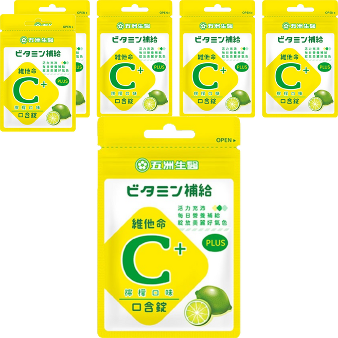 五洲生醫 斯斯維他命C口含錠 檸檬, 10錠, 6包