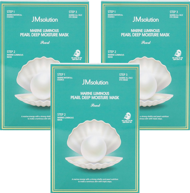 JMsolution 肌司研 韓國原廠直供 海洋珍珠深層保濕面膜 30ml, 3盒, 10片