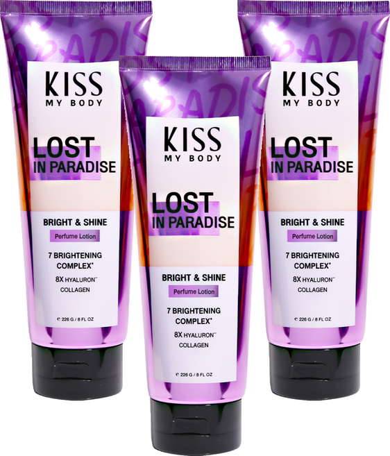 KISS MY BODY 香水身體乳 失落天堂, 226g, 3條