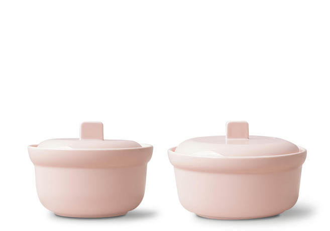 BOWLBOWL Nordic 蒸蛋鍋 2件組 粉色 陶瓷 350毫升+500毫升, 1組