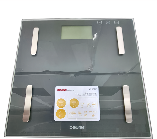 beurer 體脂計 BF180 精準測量體重體脂 掌握健康數據, 1個, Black