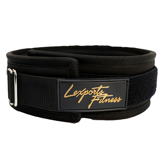 Lexports Fitness 勵動風潮 專業重訓舉重腰帶 核心保護型 L, 石墨黑