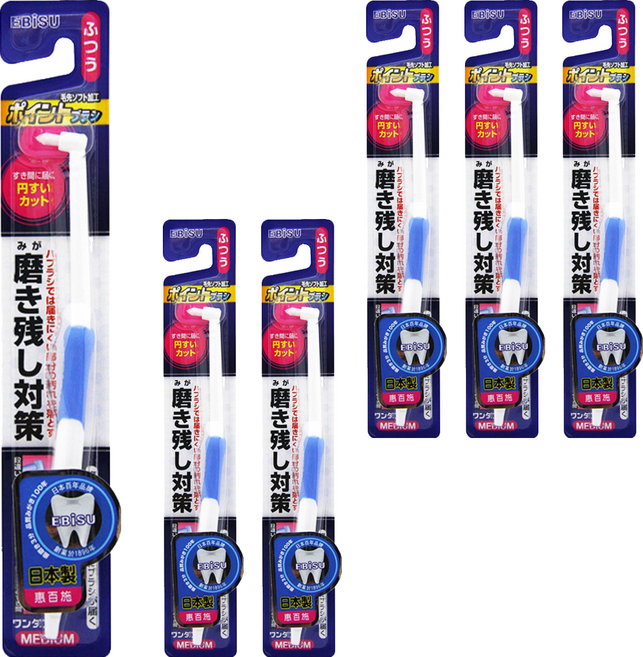 EBiSU 惠百施 殘留物對策單束毛齒間牙刷 B-D4 顏色隨機, 1支, 6支