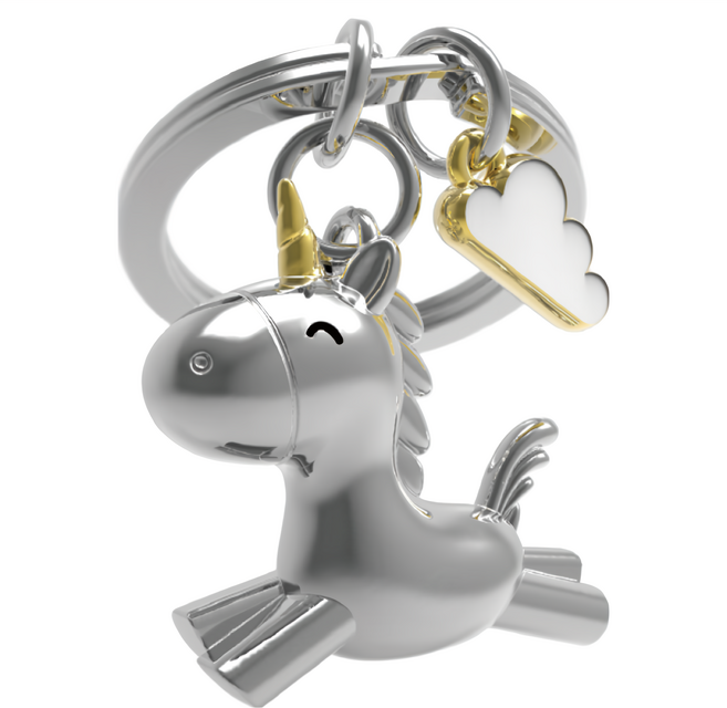 metalmorphose 鑰匙圈, 1個, 獨角獸 銀色
