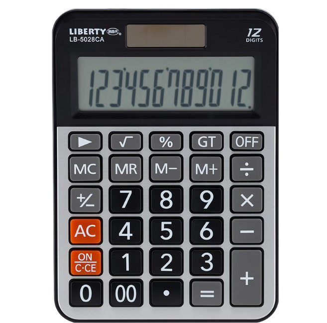 LIBERTY 利百代 12位元 計算機 LB-5028CA, 1個, 銀色