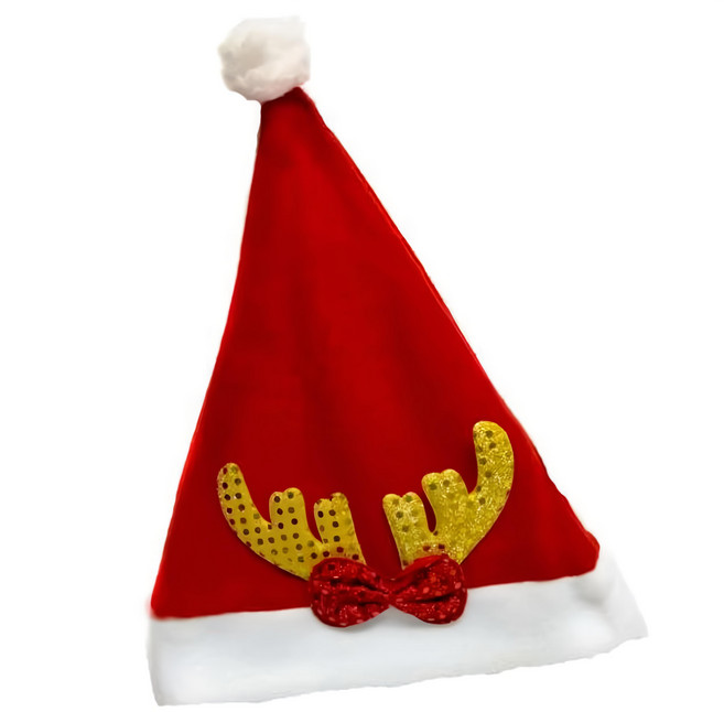 摩達客 耶誕派對鹿角蝴蝶結聖誕帽, 1個, 金色