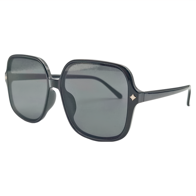 ALEGANT 綻光復古古銅黑十字設計感圓弧方框/UV400太陽眼鏡