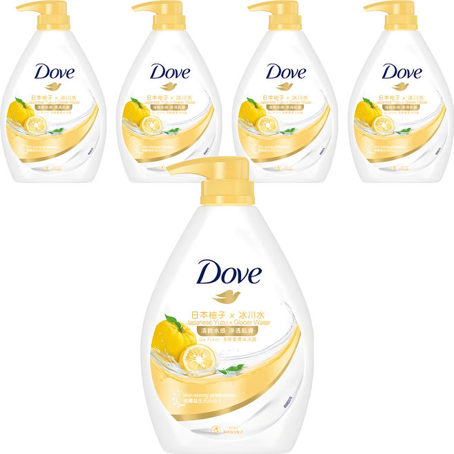 Dove 多芬 活力柚香沐浴露, 900ml, 5瓶