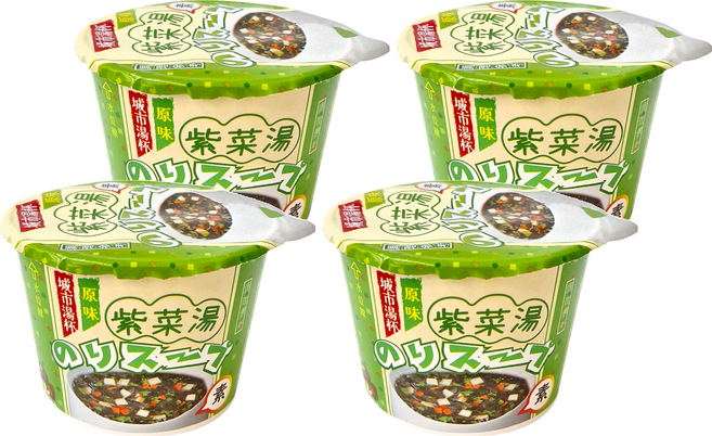 CITYSOUP 城市湯杯 原味紫菜湯 香菇風味, 5.25g, 4個