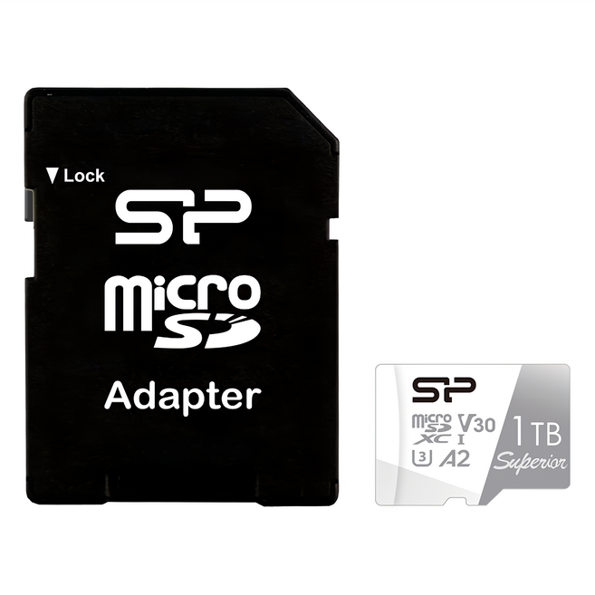 Silicon Power 廣穎電通 Superior microSD U3 A2 V30 4K 小卡 記憶卡 含轉卡, 1個, 1TB