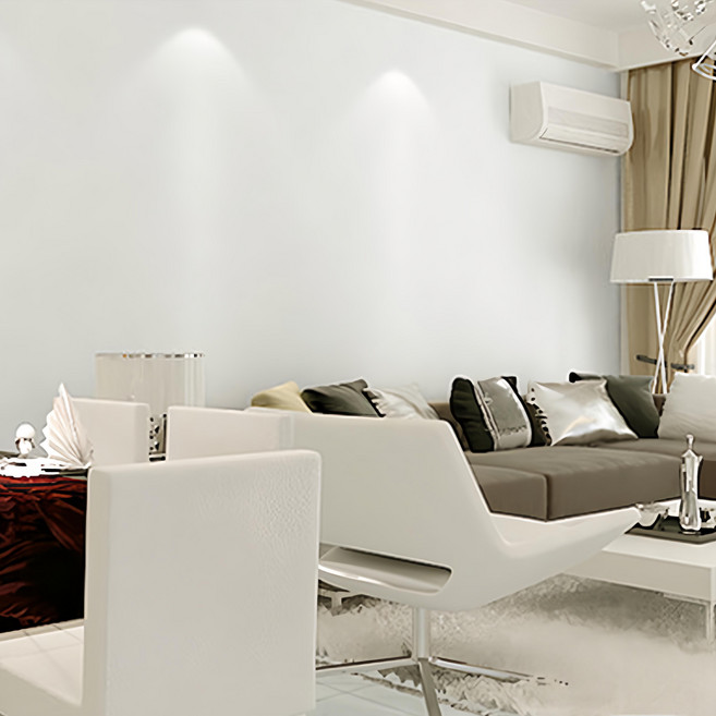 WA. WALL ART 防水自黏壁紙 簡約素色磨砂表面, 雅白色