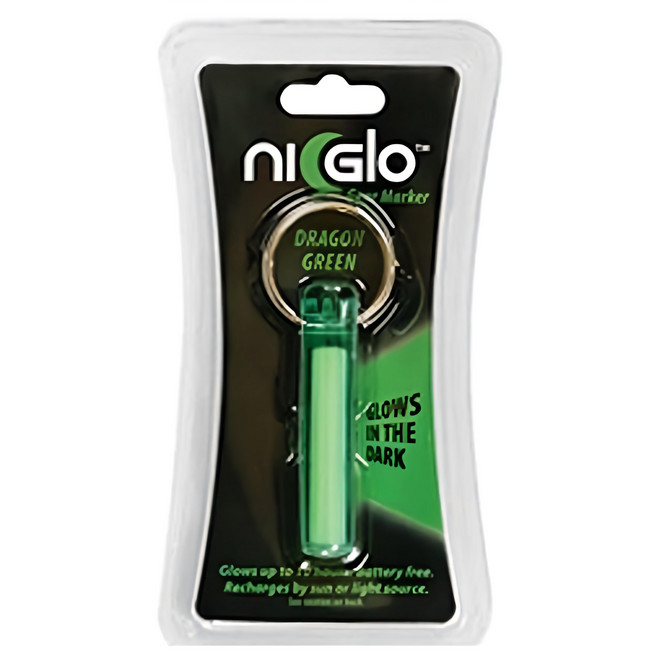 Ni-Glo Gear Maker Glows自身發光體螢光蓄光附扣件與鑰匙圈, 深綠色, 1個