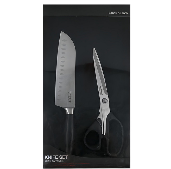 LocknLock 樂扣樂扣 不鏽鋼刀具2件組, 不鏽鋼刀 + 剪刀, 1組