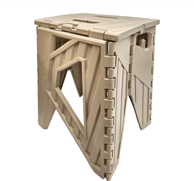SHUTER 樹德 貨櫃小折凳/折合凳/摺疊椅, 卡其色, 1個