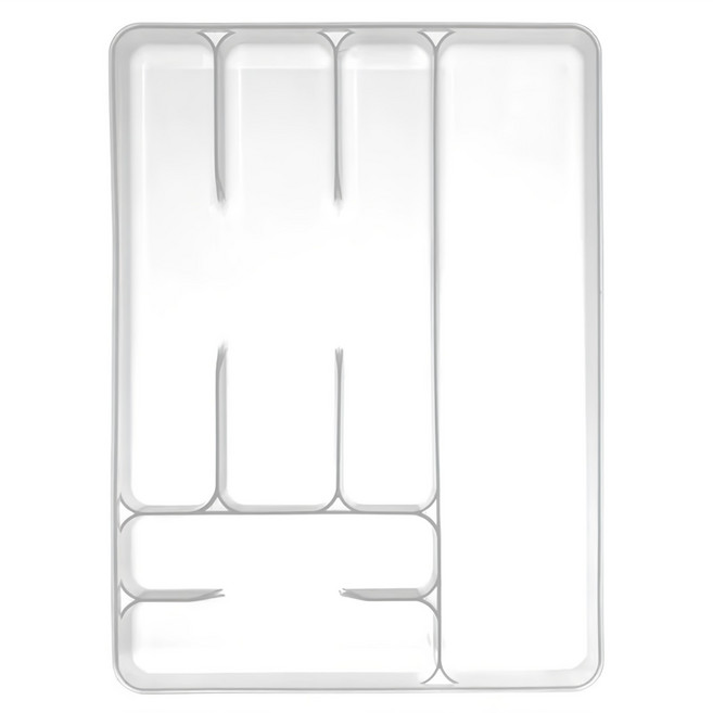 EXCELSA 六格餐具收納盒 抽屜格層分隔 碗筷收納, 1個, 白色