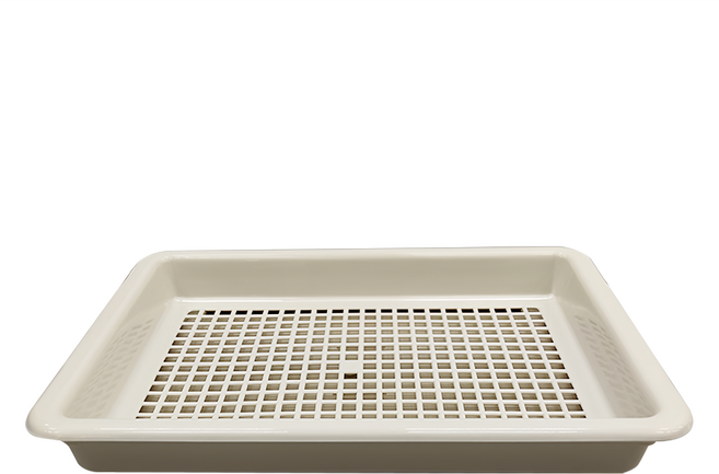 GINII 基尼 簡約濾水盤 奶茶色+可可棕 L38.5xW28.5xH5cm, 2層, 1個