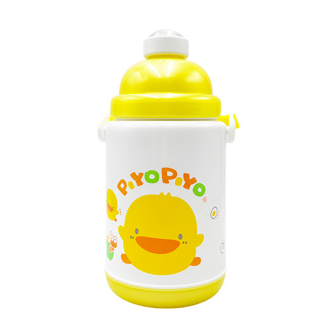 PiYOPiYO 黃色小鴨 保溫水壺, 黃色, 375ml, 1個