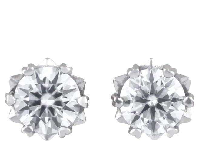 RADIANT STAR 璀璨之星 莫6爪桑鑽耳環 KMD123 2KMD1230007300 925純銀 0.7cm