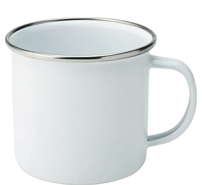 utopia 琺瑯馬克杯 銀白 300ml 430不鏽鋼, 1個