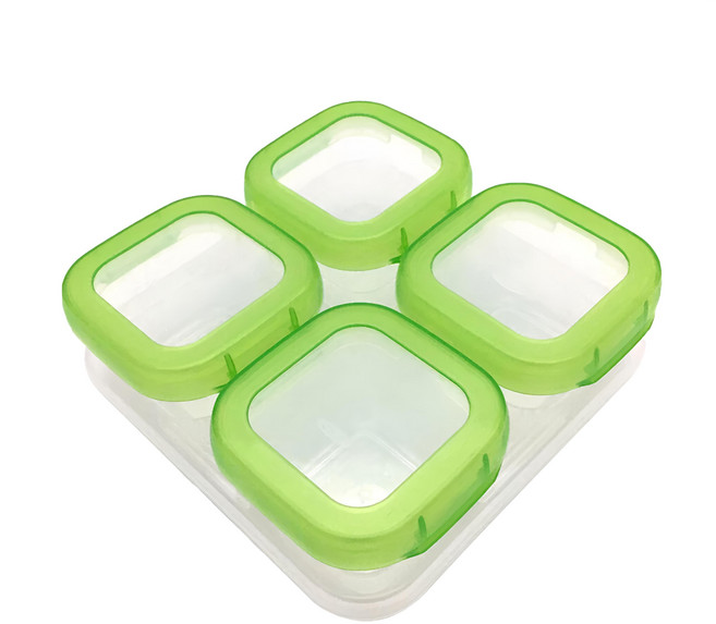 OXO tot 好滋味冷凍儲存盒 4oz, 青蘋綠, 4個