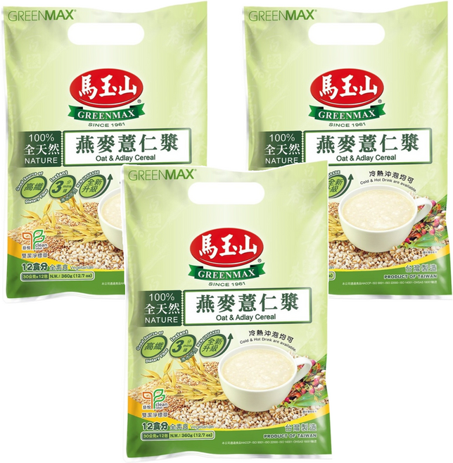 馬玉山 燕麥薏仁漿, 30g, 12包, 3袋