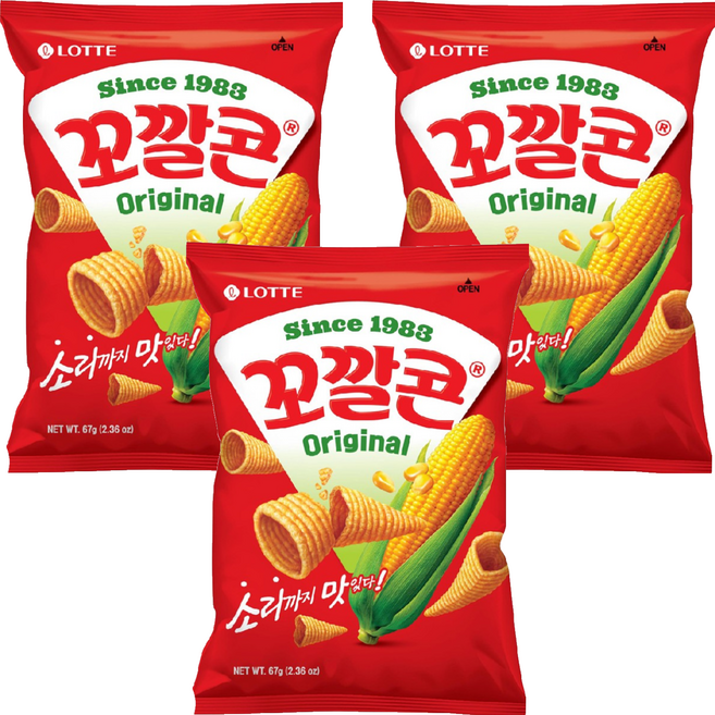 Kokkal Corn 玉米脆角 原味, 67g, 3包