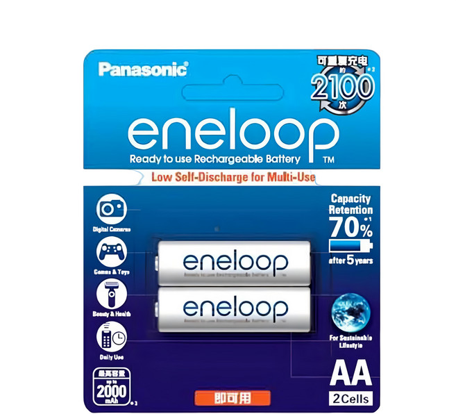 Panasonic eneloop 台灣公司貨 充電池3號, 2顆, 1組