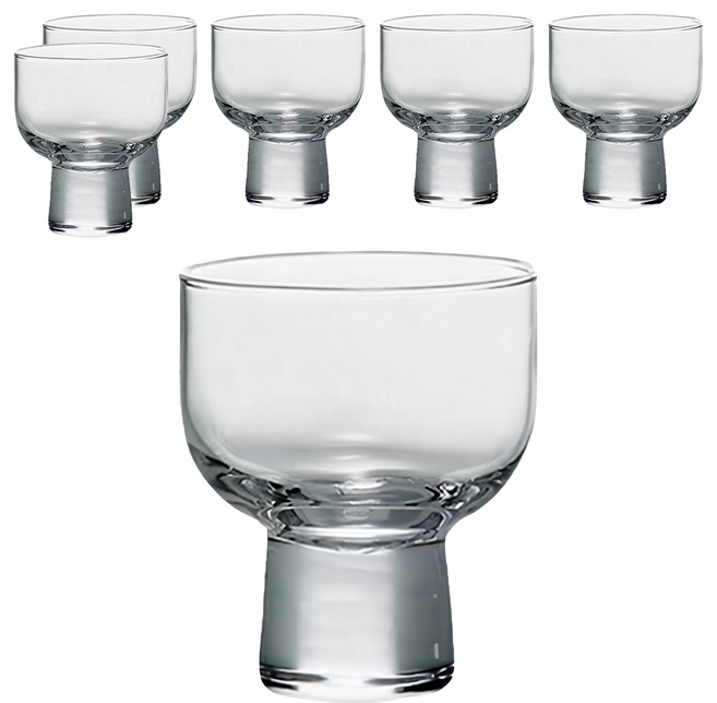 TOYO-SASAKI GLASS 東洋佐佐木 柳宗理大造型杯 6入組 玻璃材質 125ml 日本製, 透明色, 6個