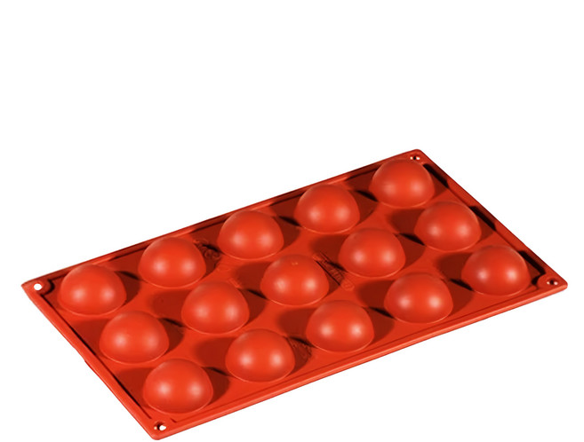 Betty's 焙蒂絲 15連半圓矽膠模, 紅色, 1個