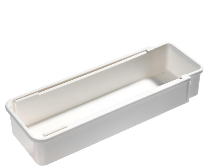 小麥購物 可伸縮餐具收納盒 L2218, 1個, 白色