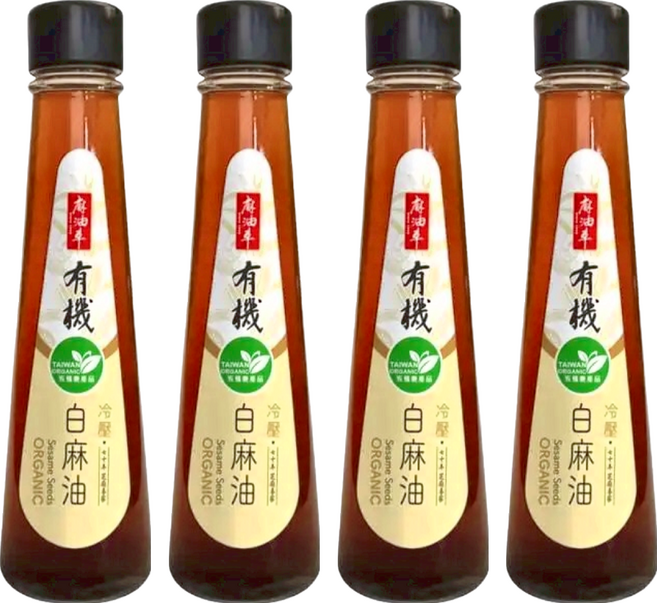 麻油車 冷壓有機白麻油, 135ml, 4瓶