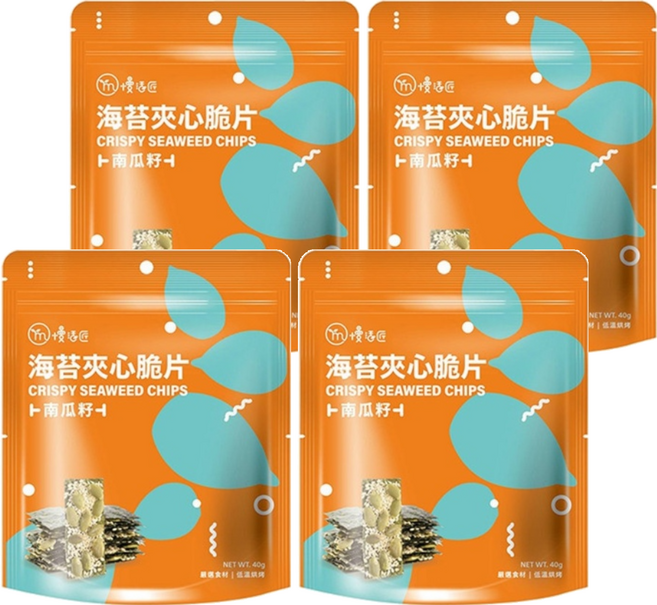 mysa 慢活匠 海苔夾心脆片 南瓜籽, 40g, 4包