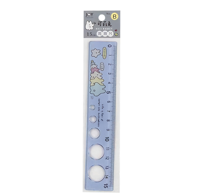 JOY STAR 九達 可莉兔 洞洞尺 JR-68B 15cm 6支, 淺藍色, 1組