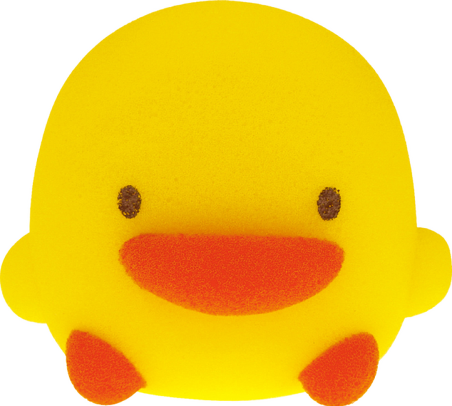PiYOPiYO 黃色小鴨 小鴨造型沐浴海棉 3歲以上, 黃色, 1個