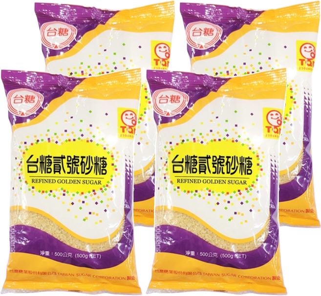 台糖 貳號砂糖, 500g, 4包
