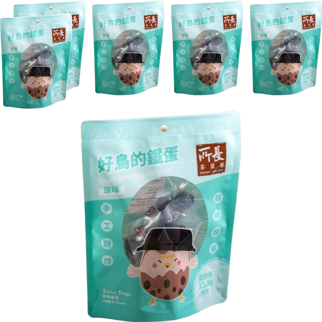 所長茶葉蛋 原味鐵蛋 5包入 台灣製造, 75g, 6袋