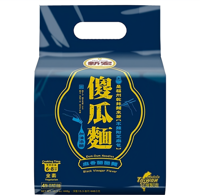 新宏 傻瓜麵 麻香醋醋麵, 4包