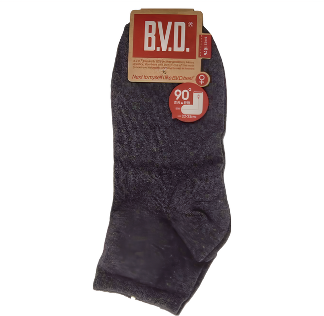 B.V.D. 女款1/2素面直角襪 6雙一組 90度直角好穿襪