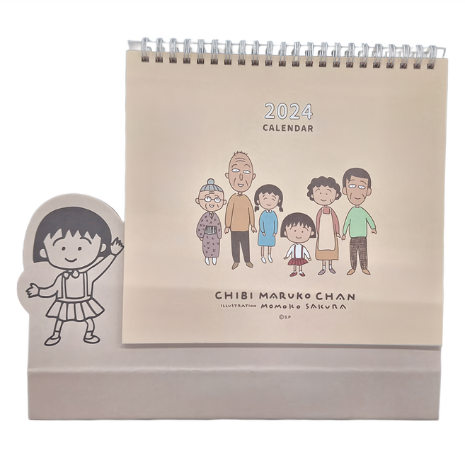 norns 2024 櫻桃小丸子桌曆 20 x 18cm 8歲以上適用, 櫻家, 1個