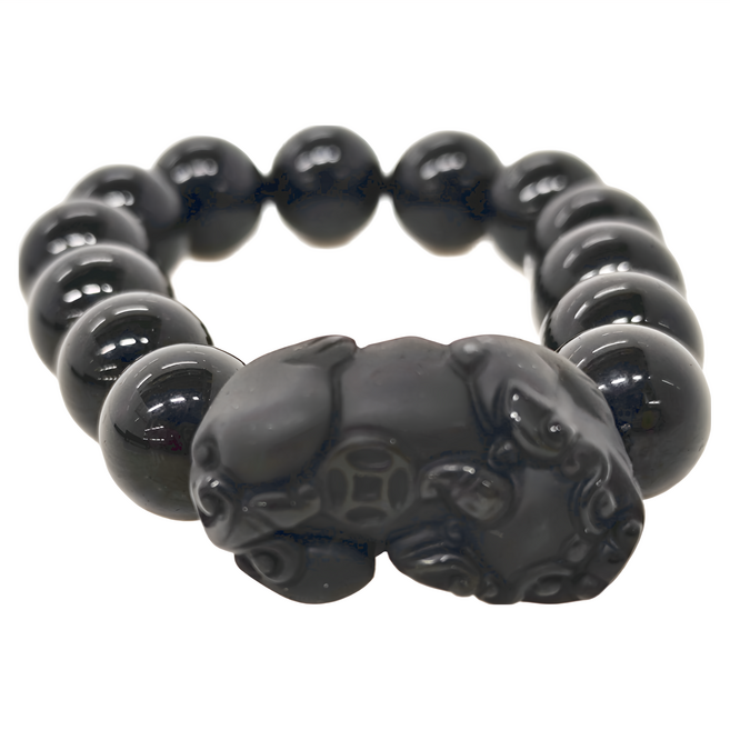 財旺神佑 黑曜石貔貅手鍊